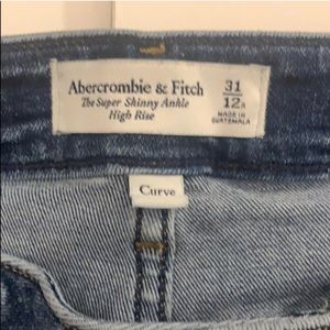 A&F Curve Love High Rise Super Skinny Ankle Jeans